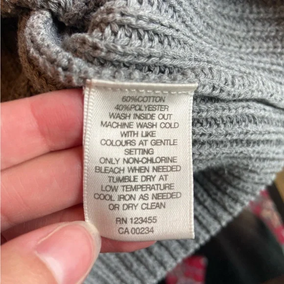 Lord & Taylor Gray Ribbed Sweater - Picture 8 of 8